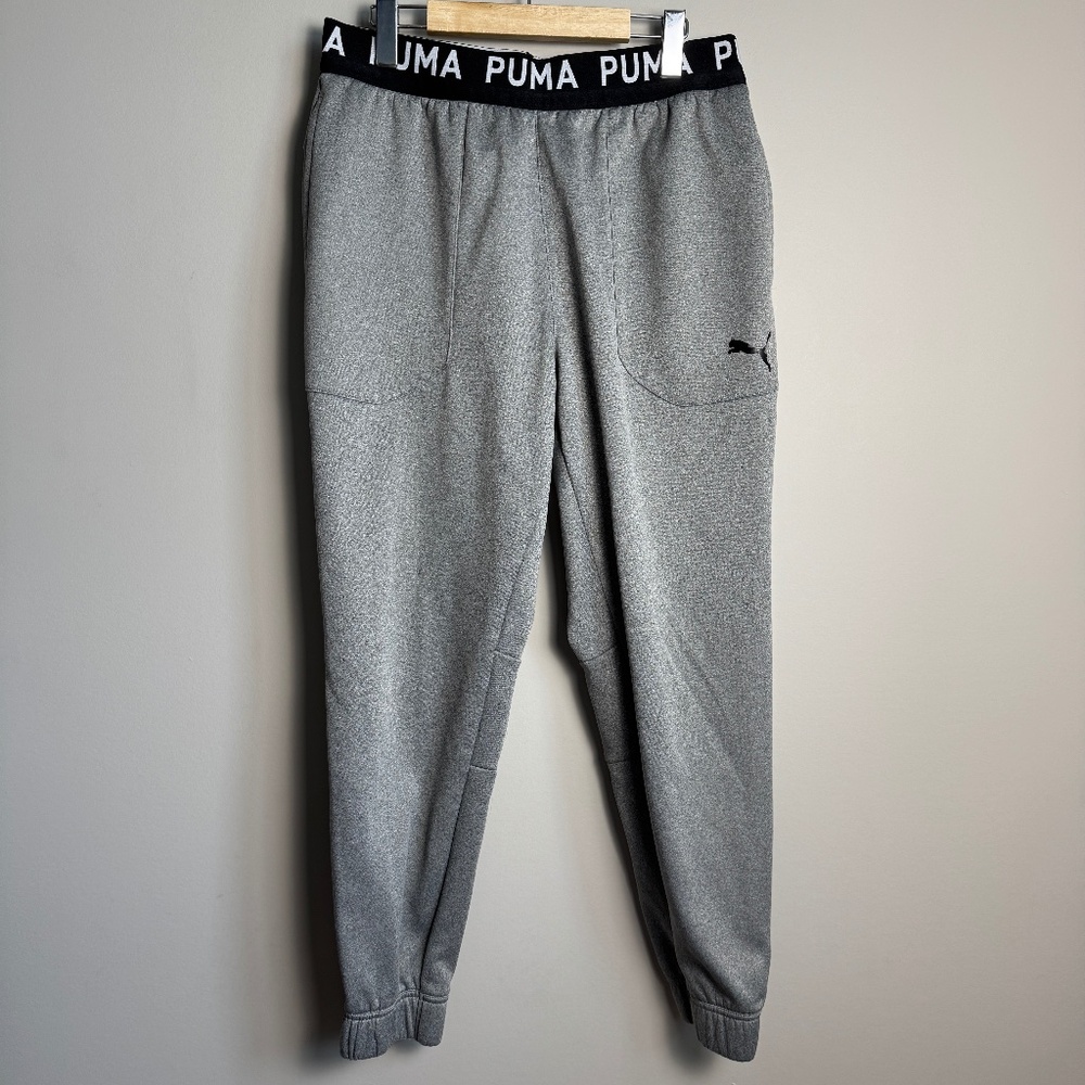 Puma Men's Athletic Fleece Performance Jogger Sweatpants Gray Lounge pants